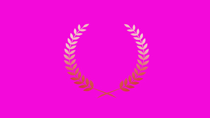 Obraz premium Amazing white and red gradient wreath logo icon on pink background, Best wheat icon