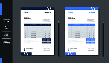 Professional Corporate Business Invoice Template Design	