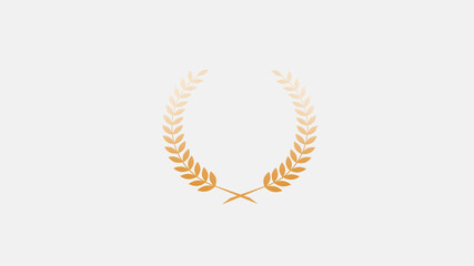 Brown gradient wreath icon on white background, New wheat icon