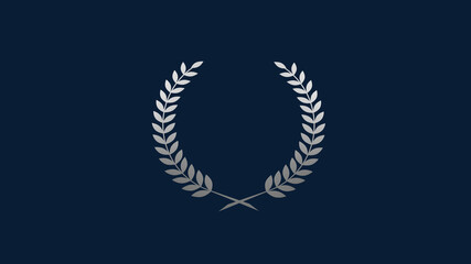 Beautiful gray gradient wheat logo icon on aqua dark background, Wheat icon