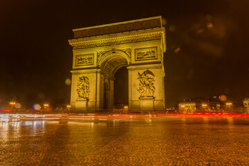 Fototapeta na wymiar Paris triumphal arch illuminated