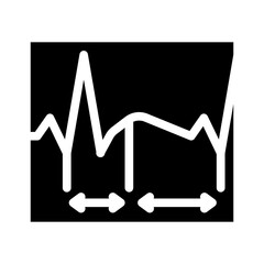 diastole, analysis of sistal and cardiogram glyph icon vector illustration
