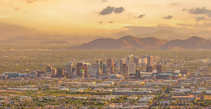 Phoenix City Downtown Skyline Cityscape Of Arizona In USA