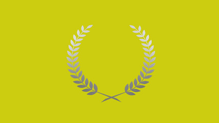 Gray gradient wreath logo icon on yellow background, New wheat icon