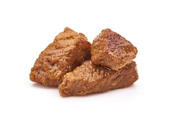 Stewed meat, traditional homemade goulash, Hungarian bograch, isolated on white background