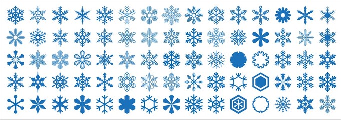 Snowflakes of various shapes