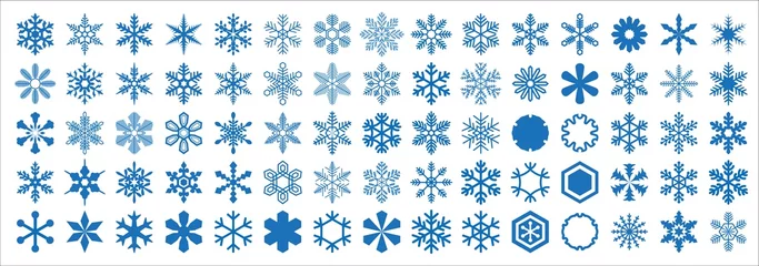 Fotobehang Snowflakes of various shapes © SUE