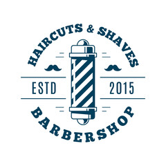 Barbershop simple minimalist logo design on white background