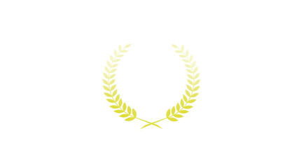 Yellow gradient wheat icon on white background, Gradient wreath icon