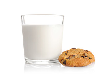 Milk and sweet cookies for snack