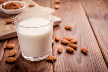 Almond milk and almond nuts