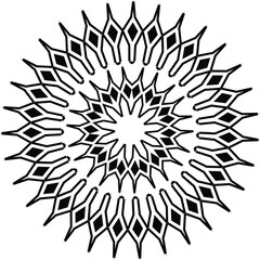 Mandala isolated on white background. Abstract pattern vector illustration. Retro black and white texture. Ornamental diwali pattern.