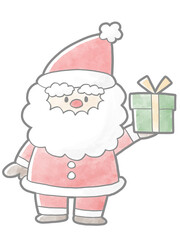クリスマスをイメージしたサンタクロースとプレゼント