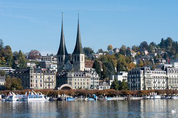 Fototapeta na wymiar Lucerne Switzerland City and Lake