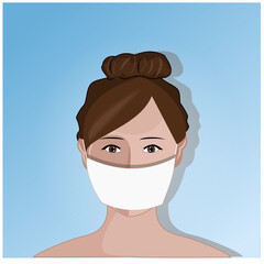 Femme portant un masque chirurgical