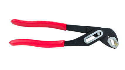 Red pliers isolated on white background