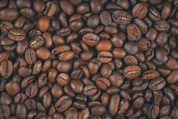 Background of roasted coffee beans