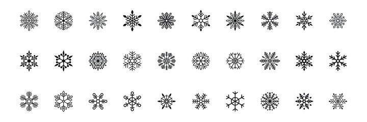 Vector image set of snowflake icons.