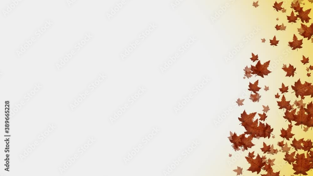 Poster abstract autumn leaves falling background animation/ 4k animation of an abstract background loop wit