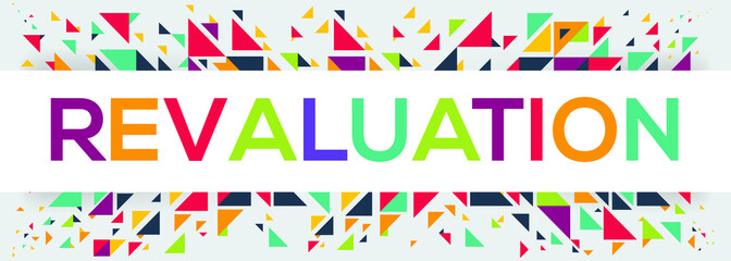 Fototapeta premium creative colorful (revaluation) text design ,written in English language, vector illustration. 