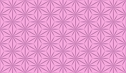 Abstract asanoha pattern. Seamless pink background. Japan style.