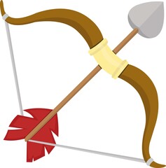 Vector illustration of bow and arrow emoticon