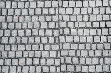 old cobblestone pattern pavement floor