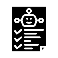 robot task list glyph icon vector illustration