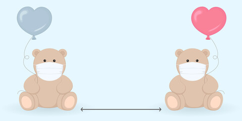 Social distancing conceptual poster. Vector illustration.