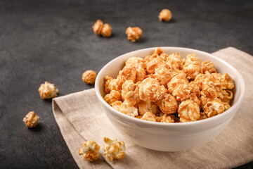 Tasty sweet caramel popcorn