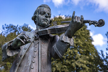 Mozart statue, Parade Gardens, Bath, England