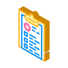 medical checklist isometric icon vector illustration sign