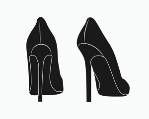 Angled High heels vector, High heels symbol vector, High Heels icon
