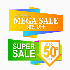 set of abstract modern gradient color sale label and price tag design for promotion and advertisement