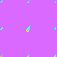 Seashell seamless pattern on the pink background