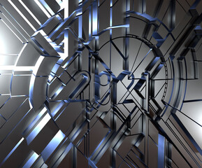 Abstract geometric 3D illustration for 2021 new year