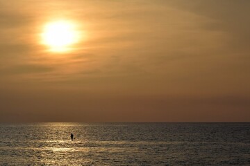 Sunset Ocean Paddle Board