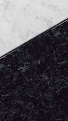 Fototapeta premium Beautiful abstract background for instagram stories or post. Black and white marble planes arranged diagonally. Empty mockup for fashion, cosmetics, cosmetology or food product presentation.