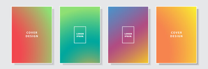 multicolor luxury modern cover set template collection design vector, gradation style