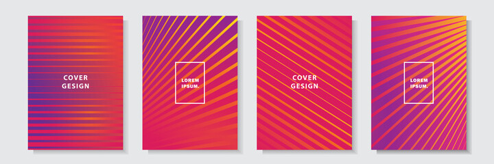 colorful modern cover template with line pattern gradation style background vector graphic