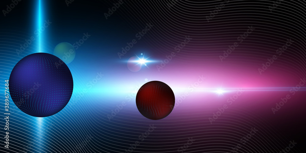 Aufkleber beautiful technology wave background with blue light digital effect abstract concept.