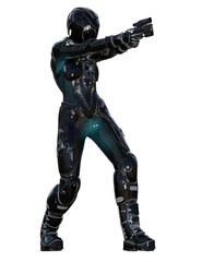 3d render of a person with gun