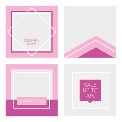 Graphic template for social networks, square background for advertising and presentations of goods and services on the Internet	
