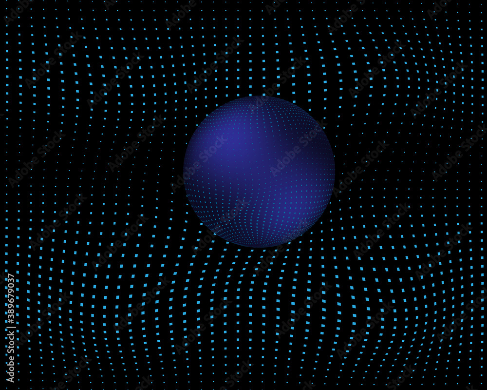 Poster beautiful technology wave background with blue light digital effect abstract concept.