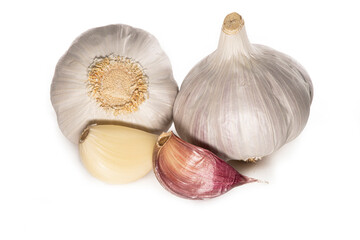 fresh garlic isolated on white