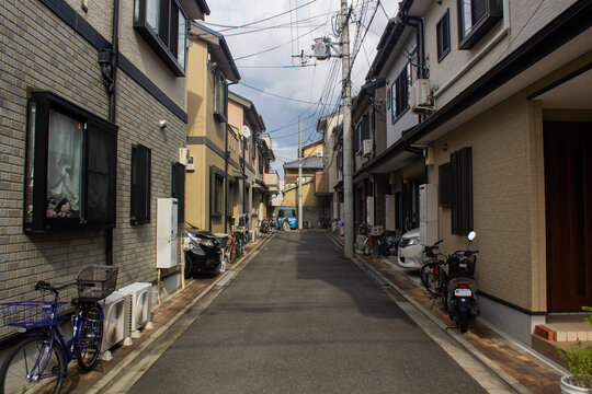 narrow street in the old town, Kyoto, Japan