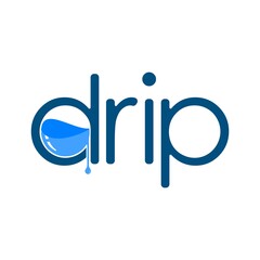 simple typhography drip water vector logo