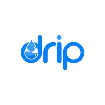 simple typhography drip water vector logo