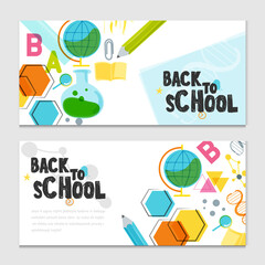 Back to school vector design concept made from pencils. modern design template with school accessories EPS10.