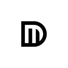 d m dm md initial logo design vector graphic idea creative